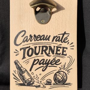 Décapsuleur mural bois